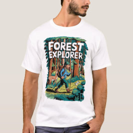 Forest Explorer Vintage Hiking Illustration Tシャツ