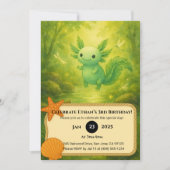 Forest Fairy Axolotl Birthday  招待状 (正面)