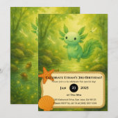 Forest Fairy Axolotl Birthday  招待状 (正面/裏面)