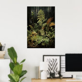 Forest Fern Ptrintable, Woodland Moody Wall Print ポスター (ホームオフィス)