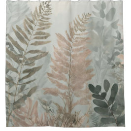 Forest Ferns Pastel Shower Curtain シャワーカーテン