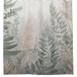 Forest Ferns Pastel Shower Curtain シャワーカーテン