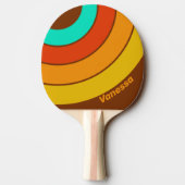 Forest Floor Fog Circle Stripe with Name 卓球ラケット (裏面)