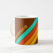 Forest Floor Fog Stripes with Name コーヒーマグカップ (正面左)