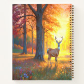 Forest Flowers and Deer Colorful Art ノートブック (裏面)