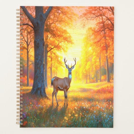 Forest Flowers and Deer Colorful Art プランナー手帳 (正面)