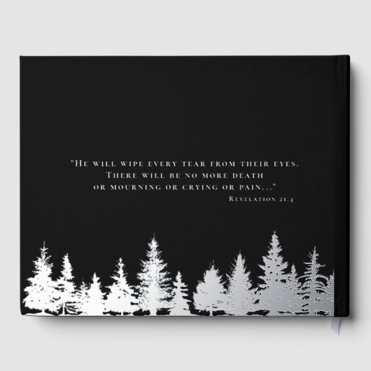 Forest Foil Funeral Guest Book Celebration of Life ゲストブック (裏面)