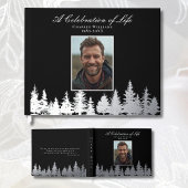 Forest Foil Funeral Guest Book Celebration of Life ゲストブック