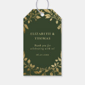 Forest Foliage Botanical Elegant Gold Moss Wedding ギフトタグ (裏面)