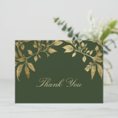 Forest Foliage Botanical Elegant Script Wedding サンキューカード (スタンド正面)
