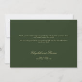 Forest Foliage Botanical Elegant Script Wedding サンキューカード (裏面)