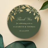 Forest Foliage Botanical Elegant Wedding Favor ラウンドシール