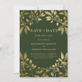 Forest Foliage Botanical Photo Wedding Save Date 招待状 (正面)