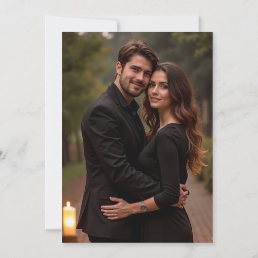 Forest Foliage Botanical Photo Wedding Save Date 招待状 (裏面)