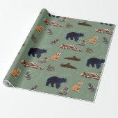 Forest Friends Wild Animals Wrapping Paper ラッピングペーパー (アンロールド)