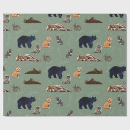 Forest Friends Wild Animals Wrapping Paper ラッピングペーパー