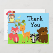 Forest Friends Woodlandありがとうはがき ポストカード (正面/裏面)