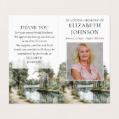 Forest Funeral Memorial 2 Photo Prayer Poem Cards 名刺 (外部フラット)