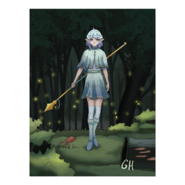 Forest girl, elf, anime poster ポスター