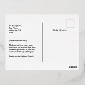 Forest Green and Silver Cozy Vibes Retro Christmas 箔シーズンポストカード (裏面)