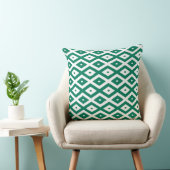 Forest green and white diamond pattern クッション (椅子)