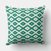 Forest green and white diamond pattern クッション (裏面)