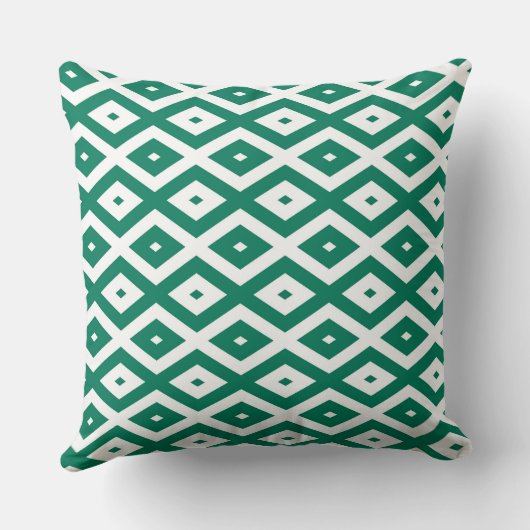 Forest green and white diamond pattern クッション (裏面)
