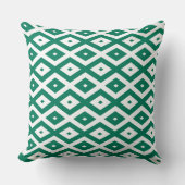 Forest green and white diamond pattern クッション (正面)