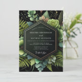 Forest Green Botanical Romance Wedding 招待状 (スタンド正面)