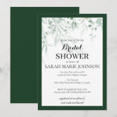 Forest Green Bridal Shower 招待状 (正面/裏面)