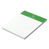 Forest Green Classic Personalized Monogram Lined ノートパッド (回転)