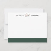 Forest Green Cute Cat Nursery Stationery Note Card 招待状 (正面)