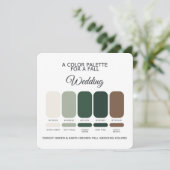 Forest Green Earth Brown Fall Wedding Palette Card 招待状 (スタンド正面)