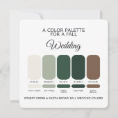 Forest Green Earth Brown Fall Wedding Palette Card 招待状 (裏面)