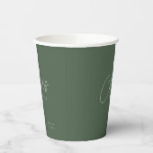 Forest Green Elegant Cheers to Love Wedding 紙コップ (左)