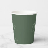 Forest Green Elegant Cheers to Love Wedding 紙コップ (右)