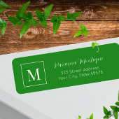 Forest Green Elegant Personalized Monogram Name ラベル