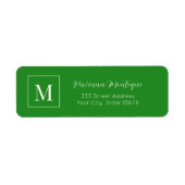 Forest Green Elegant Personalized Monogram Name ラベル (正面)