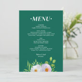 Forest Green Floral Printable Wedding menu  メニュー (スタンド正面)