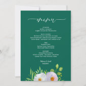 Forest Green Floral Printable Wedding menu 招待状 (正面)