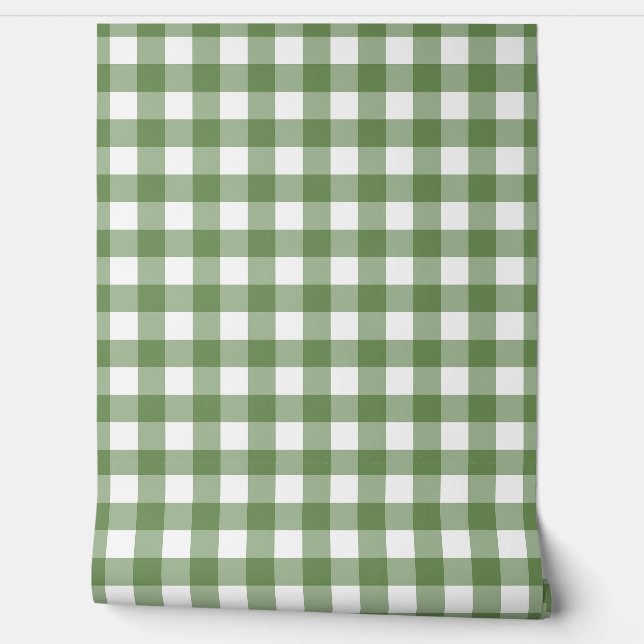 Forest Green Gingham Check Green Buffalo Plaid 壁紙 (ほどく)