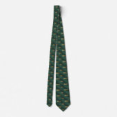 Forest Green & Gold Fine Pinstripe ネクタイ (裏面)