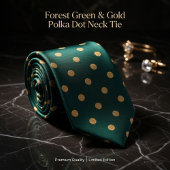 Forest Green & Gold Polka Dot  ネクタイ