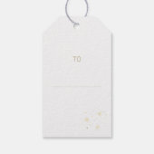 Forest Green Gold Stars Christmas Family Name ギフトタグ (裏面)