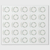 Forest Green Gold Stars Christmas Family Name ラッピングペーパー (フラット)