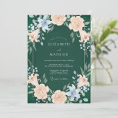 Forest Green Graceful Woodland Wedding 招待状 (スタンド正面)