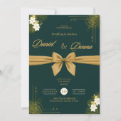 Forest Green Ivy Ornament Wedding Invitation 招待状 (正面)