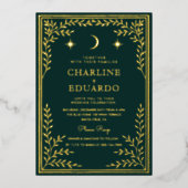 Forest Green  Ivy Ornament  Wedding  Invitation 箔招待状 (正面)