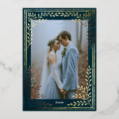 Forest Green Ivy Ornament Wedding Invitation 箔招待状 (裏面)