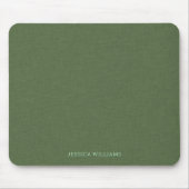 Forest-green linen personalizable typography マウスパッド (正面)